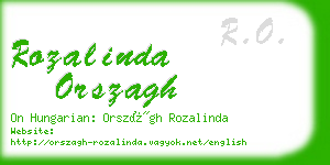 rozalinda orszagh business card